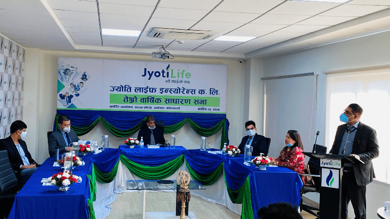 ज्योतिलाईफ इन्स्योरेन्स कम्पनी तेस्रो वार्षिक साधारणसभा सम्पन्न, पारित एजेन्डा यस्ता ?