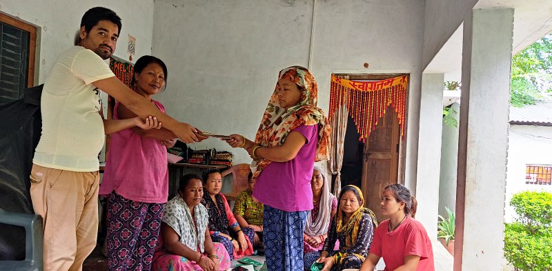 नेशनल माइक्रोफाइनान्स लघुवित्तद्वारा काजक्रिया खर्च हस्तान्तरण