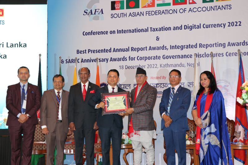 मुक्तिनाथ विकास बैंक SAFA BPA अवार्डद्वारा ‘Certificate of Merit’  बाट सम्मानित