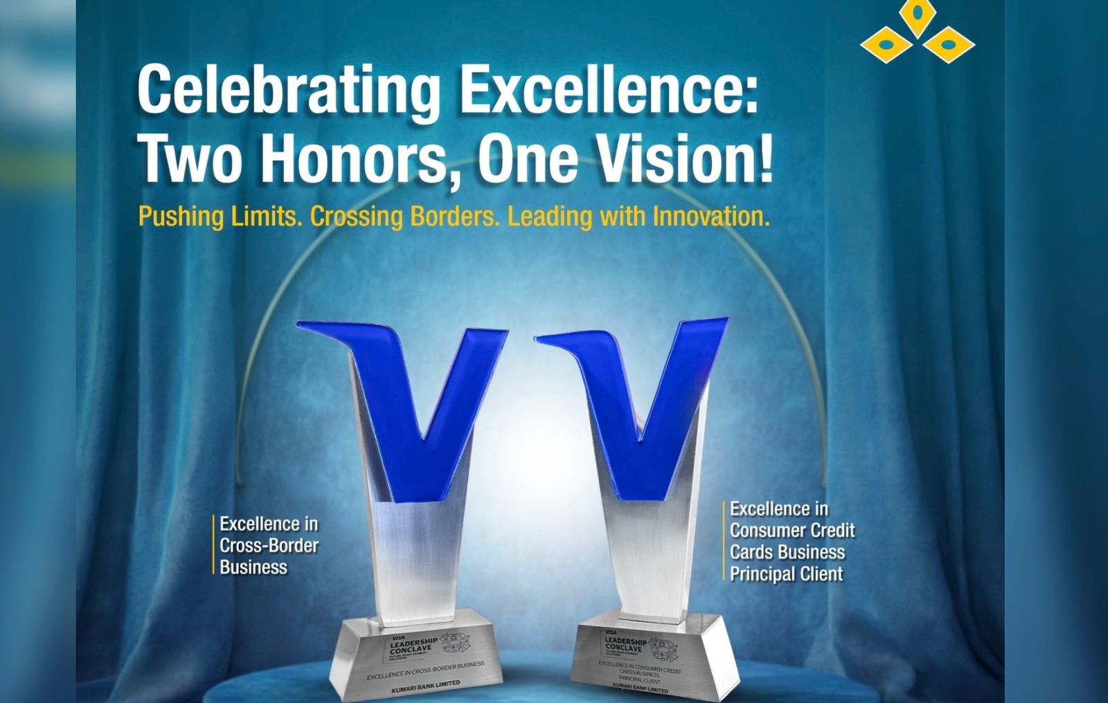 कुमारी बैंक Visa Leadership Conclave Nepal 2025  मा दुई प्रतिष्ठित विधाबाट सम्मानित