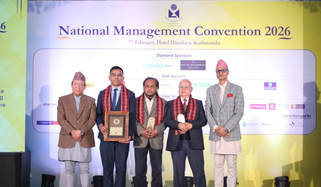 एनसीएचएलका सीईओ “Manager of the Year 2025”अवार्ड बाट सम्मानित।