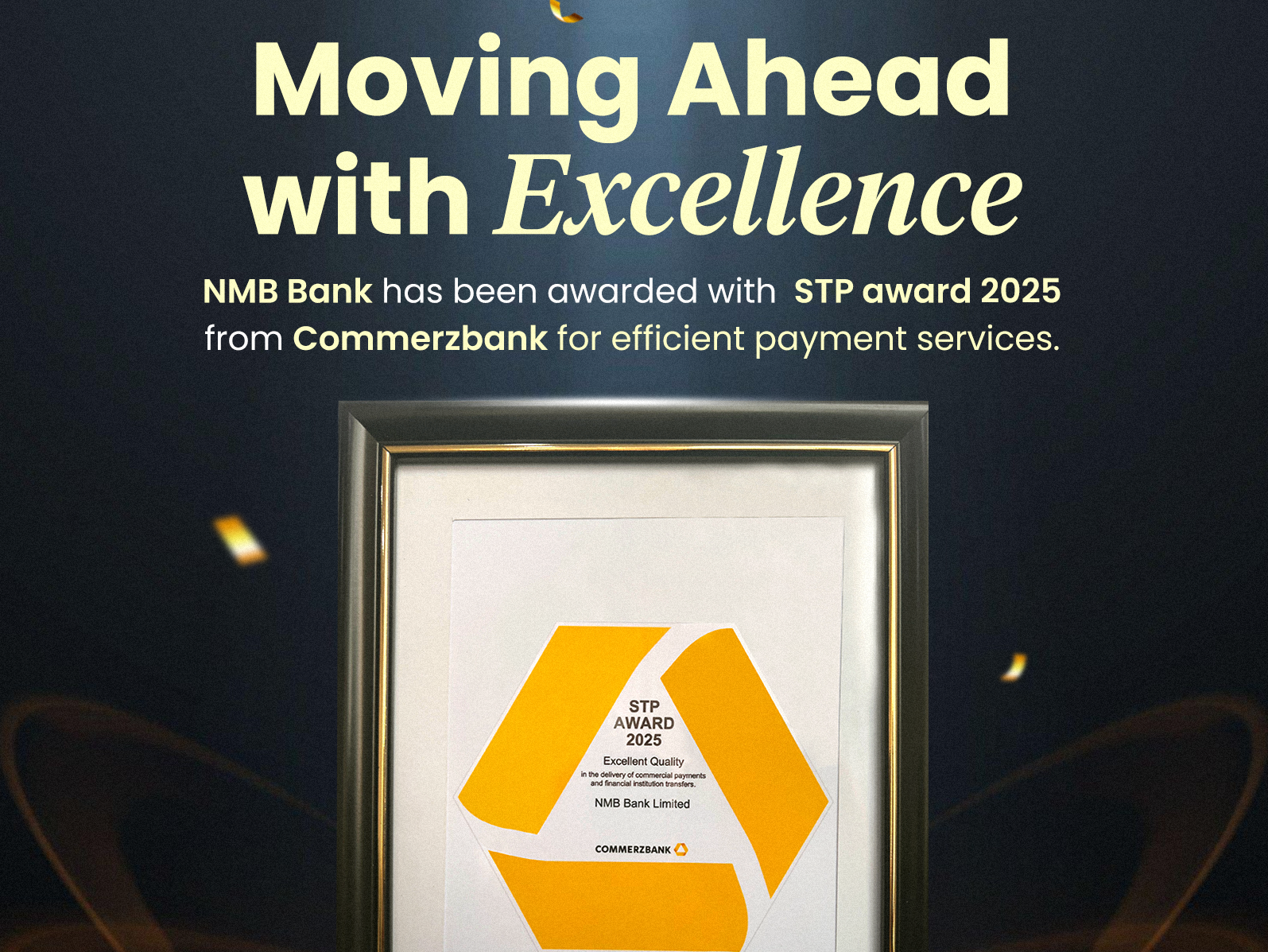 एनएमबि बैंकलाई कमर्ज बैंक जर्मनीबाट ‘एसटीपी अवार्ड २०२५’ प्रदान