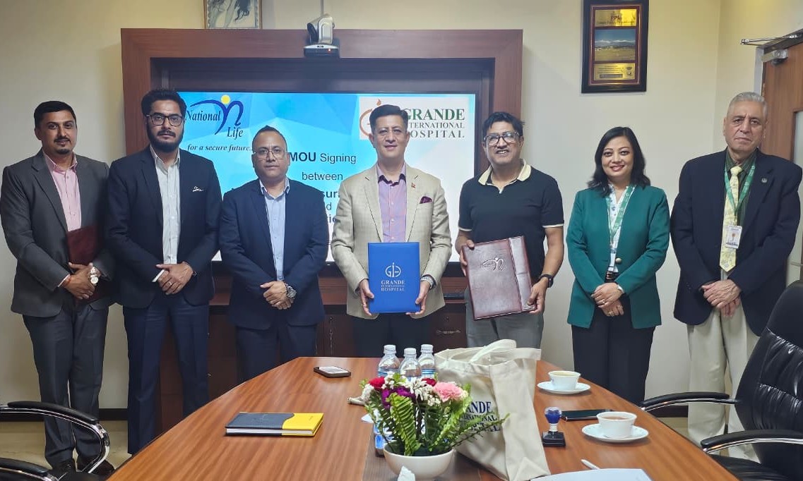 नेशनल लाईफ र ग्राण्डी इन्टरनेशनल हस्पिटल बीच मेडिकल सेवा सम्झौता